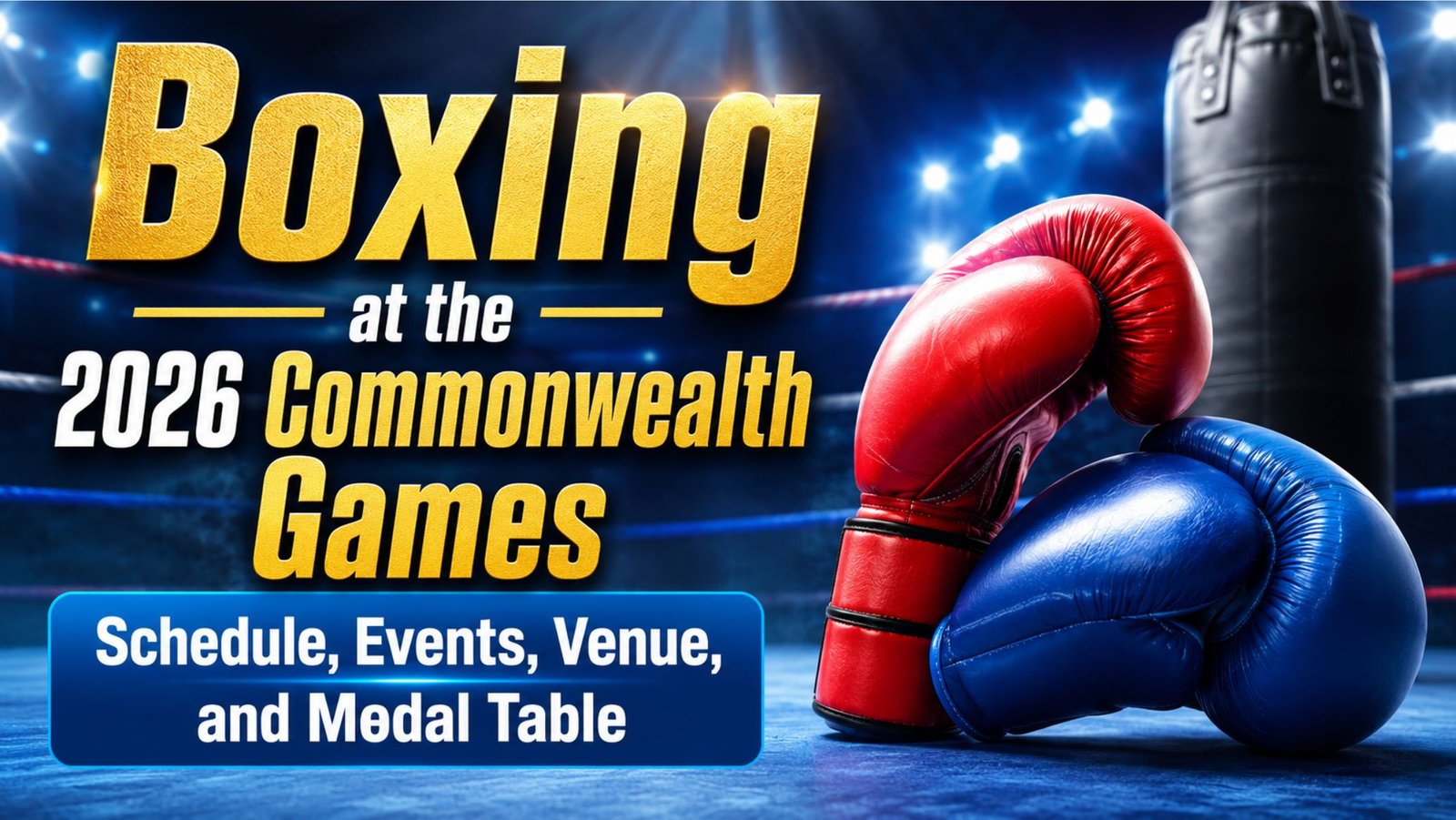 Boxing at the 2026 Commonwealth Games Schedule, Events, Venue, and Medal Table
