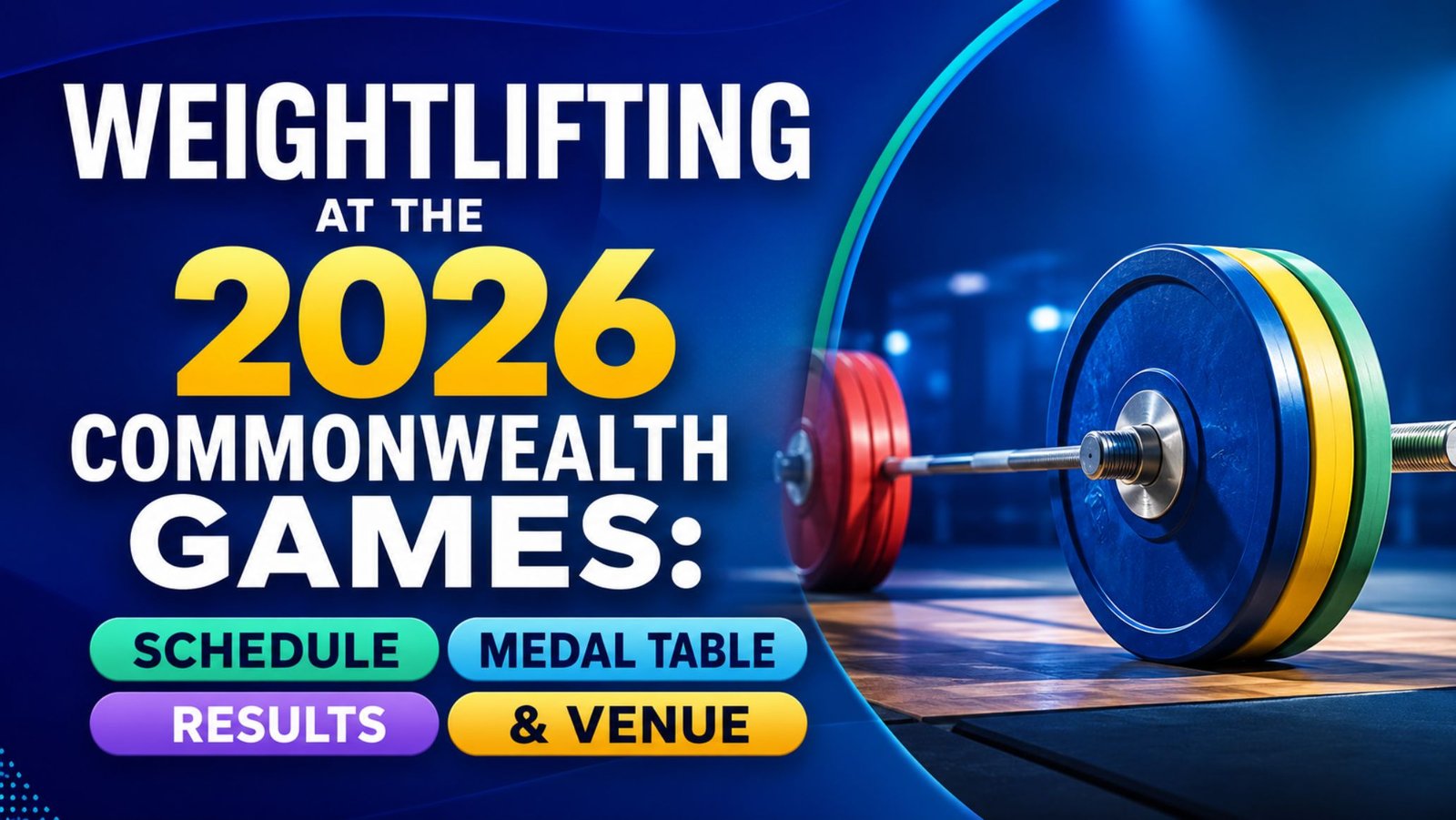 Weightlifting at the 2026 Commonwealth Games: Schedule, Medal Table, Results & Venue